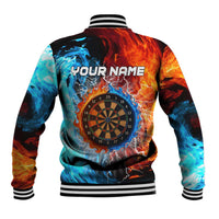 Custom Thunder Lightning Darts Baseball Jacket Dartboard Water Fire - Wonder Print Shop