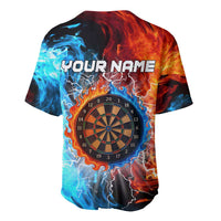 Custom Thunder Lightning Darts Baseball Jersey Dartboard Water Fire - Wonder Print Shop