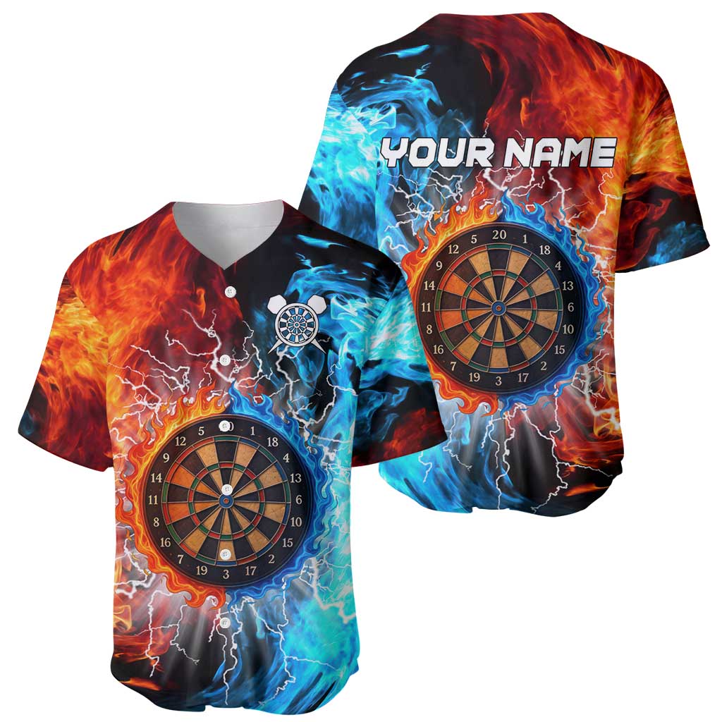 Custom Thunder Lightning Darts Baseball Jersey Dartboard Water Fire - Wonder Print Shop