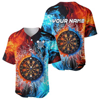 Custom Thunder Lightning Darts Baseball Jersey Dartboard Water Fire - Wonder Print Shop