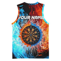 Custom Thunder Lightning Darts Basketball Jersey Dartboard Water Fire - Wonder Print Shop