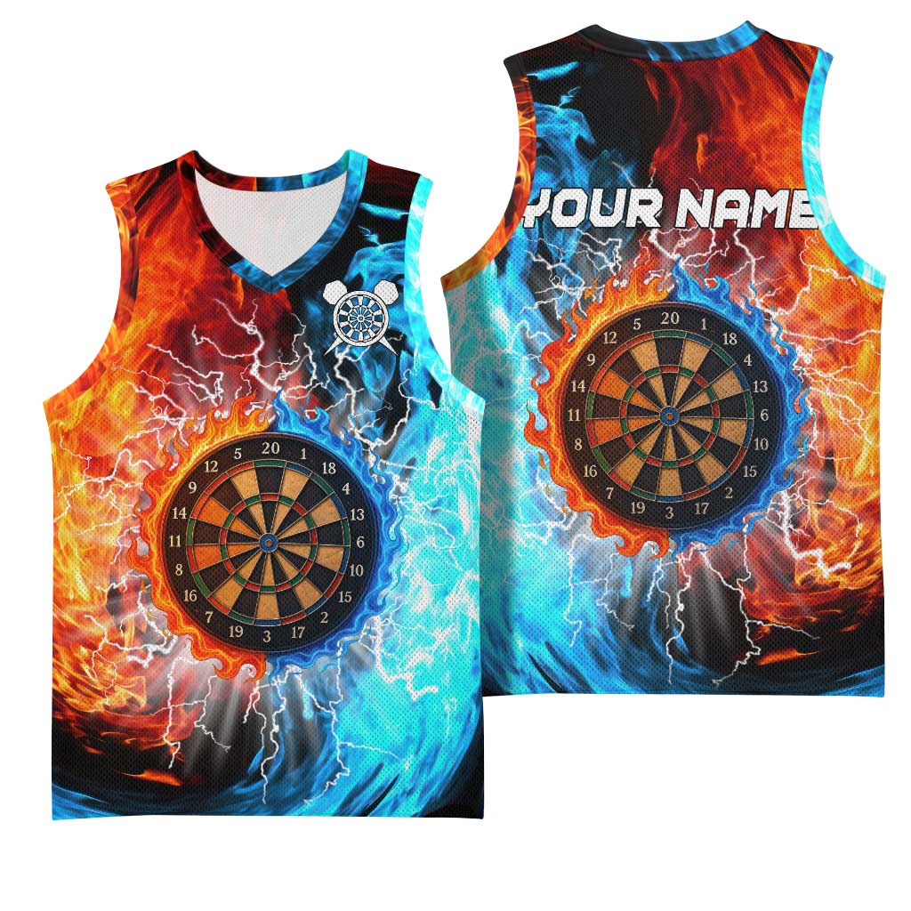 Custom Thunder Lightning Darts Basketball Jersey Dartboard Water Fire - Wonder Print Shop