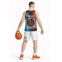 Custom Thunder Lightning Darts Basketball Jersey Dartboard Water Fire - Wonder Print Shop