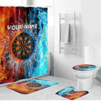 Custom Thunder Lightning Darts Bathroom Set Dartboard Water Fire - Wonder Print Shop