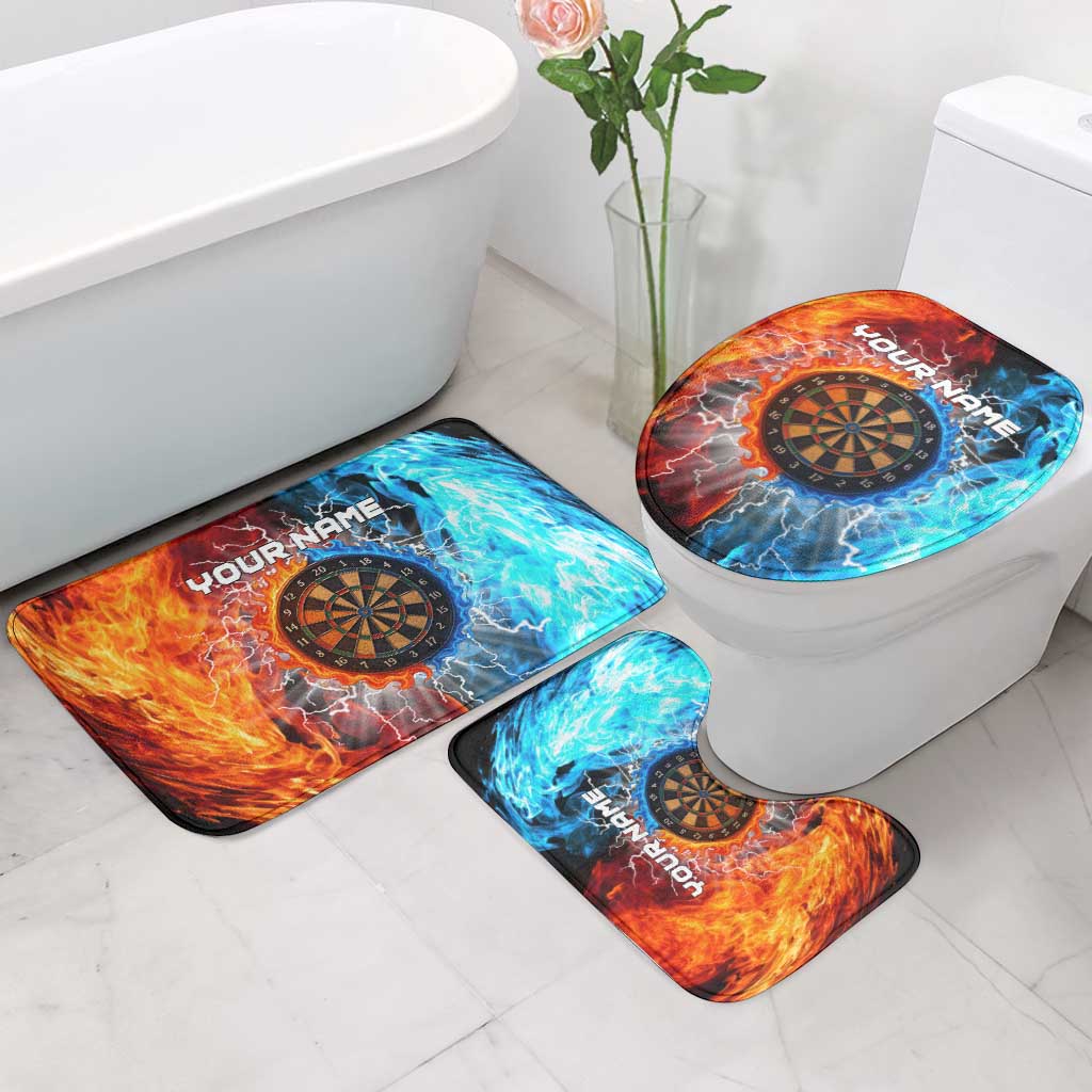 Custom Thunder Lightning Darts Bathroom Set Dartboard Water Fire - Wonder Print Shop