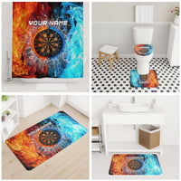 Custom Thunder Lightning Darts Bathroom Set Dartboard Water Fire - Wonder Print Shop