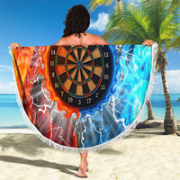 Custom Thunder Lightning Darts Beach Blanket Dartboard Water Fire - Wonder Print Shop