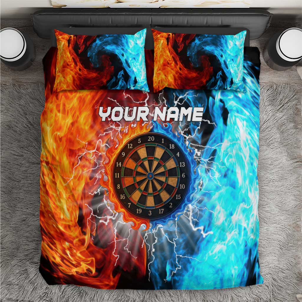 Custom Thunder Lightning Darts Bedding Set Dartboard Water Fire - Wonder Print Shop