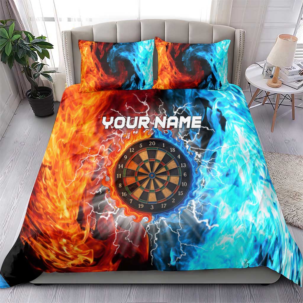 Custom Thunder Lightning Darts Bedding Set Dartboard Water Fire - Wonder Print Shop
