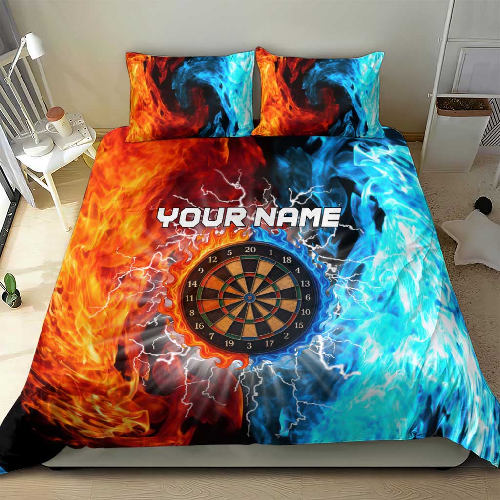 Custom Thunder Lightning Darts Bedding Set Dartboard Water Fire - Wonder Print Shop