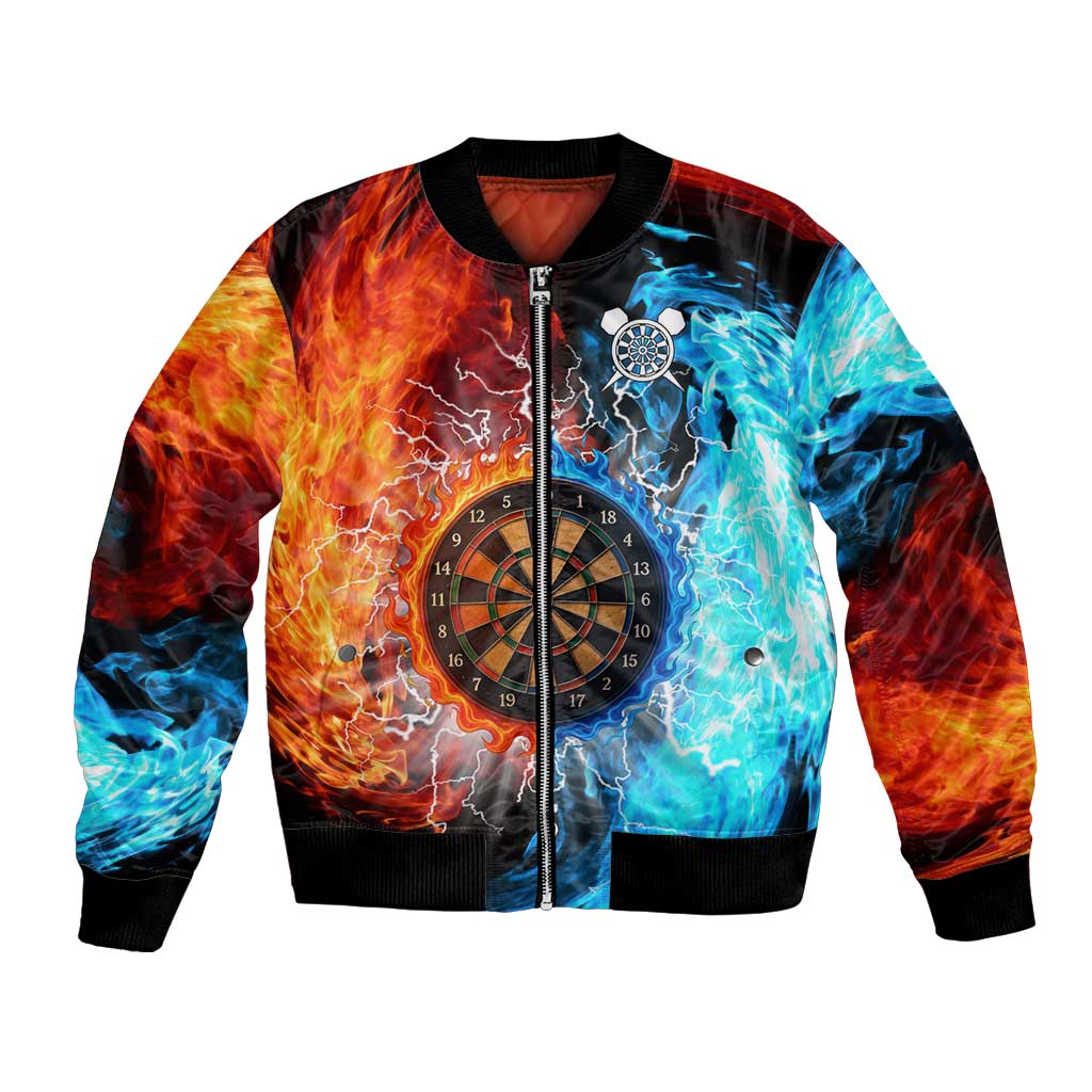 Custom Thunder Lightning Darts Bomber Jacket Dartboard Water Fire - Wonder Print Shop