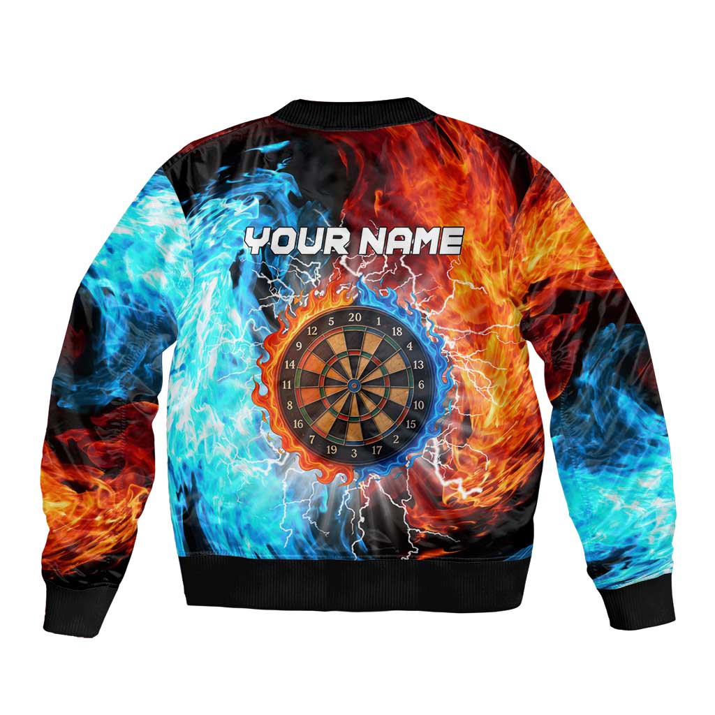Custom Thunder Lightning Darts Bomber Jacket Dartboard Water Fire - Wonder Print Shop