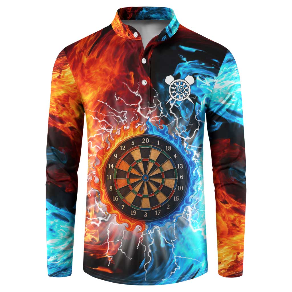 Custom Thunder Lightning Darts Button Sweatshirt Dartboard Water Fire - Wonder Print Shop