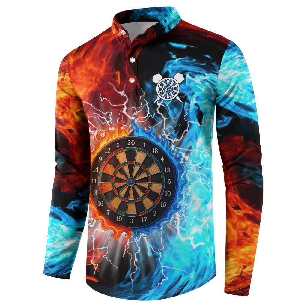 Custom Thunder Lightning Darts Button Sweatshirt Dartboard Water Fire - Wonder Print Shop