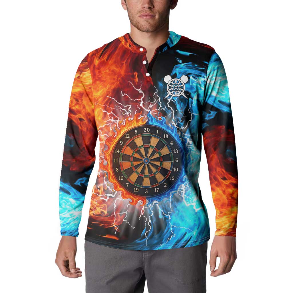 Custom Thunder Lightning Darts Button Sweatshirt Dartboard Water Fire - Wonder Print Shop