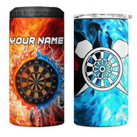 Custom Thunder Lightning Darts 4 in 1 Can Cooler Tumbler Dartboard Water Fire - Wonder Print Shop