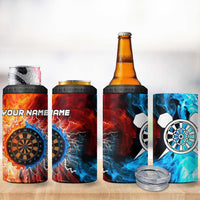 Custom Thunder Lightning Darts 4 in 1 Can Cooler Tumbler Dartboard Water Fire - Wonder Print Shop