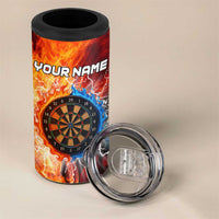 Custom Thunder Lightning Darts 4 in 1 Can Cooler Tumbler Dartboard Water Fire - Wonder Print Shop