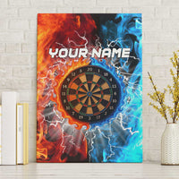 Custom Thunder Lightning Darts Canvas Wall Art Dartboard Water Fire - Wonder Print Shop