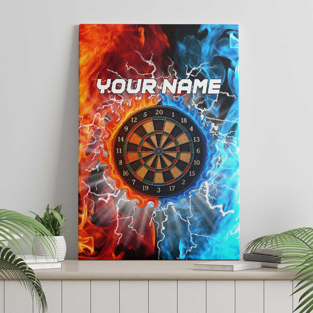Custom Thunder Lightning Darts Canvas Wall Art Dartboard Water Fire - Wonder Print Shop