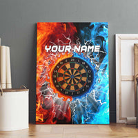 Custom Thunder Lightning Darts Canvas Wall Art Dartboard Water Fire - Wonder Print Shop