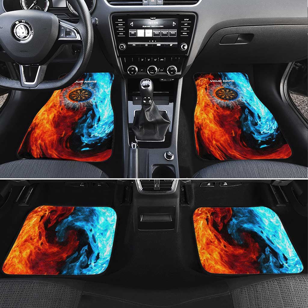 Custom Thunder Lightning Darts Car Mats Dartboard Water Fire - Wonder Print Shop