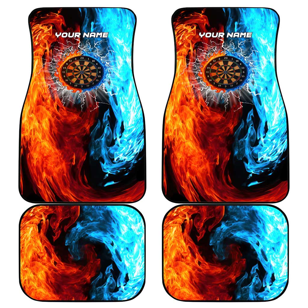 Custom Thunder Lightning Darts Car Mats Dartboard Water Fire - Wonder Print Shop