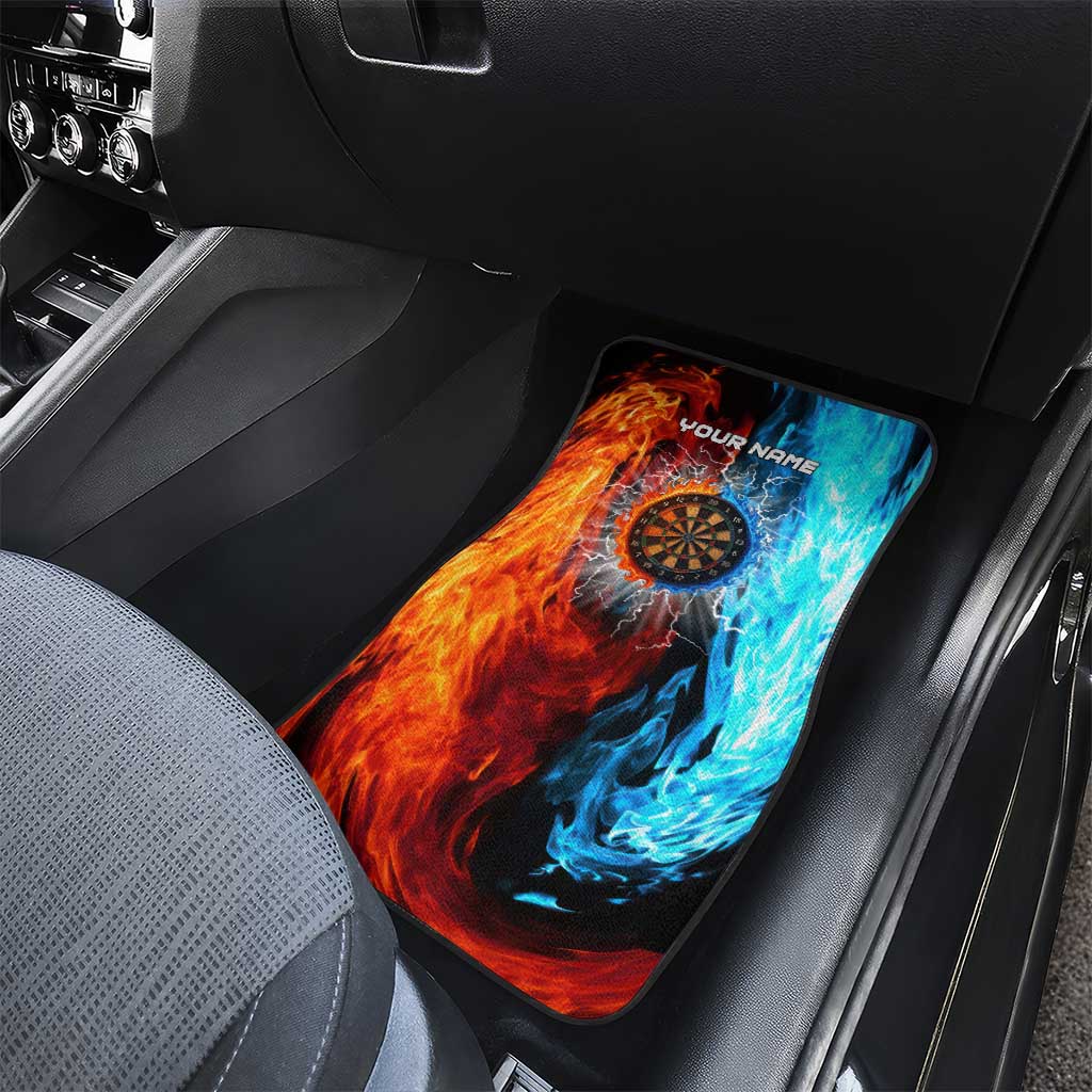 Custom Thunder Lightning Darts Car Mats Dartboard Water Fire - Wonder Print Shop