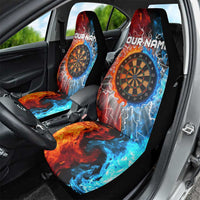 Custom Thunder Lightning Darts Car Seat Cover Dartboard Water Fire - Wonder Print Shop