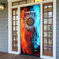 Custom Thunder Lightning Darts Door Cover Dartboard Water Fire - Wonder Print Shop