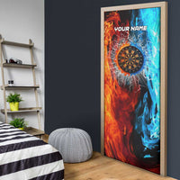 Custom Thunder Lightning Darts Door Cover Dartboard Water Fire - Wonder Print Shop