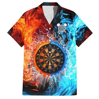 Custom Thunder Lightning Darts Family Matching Long Sleeve Bodycon Dress and Hawaiian Shirt Dartboard Water Fire - Wonder Print Shop