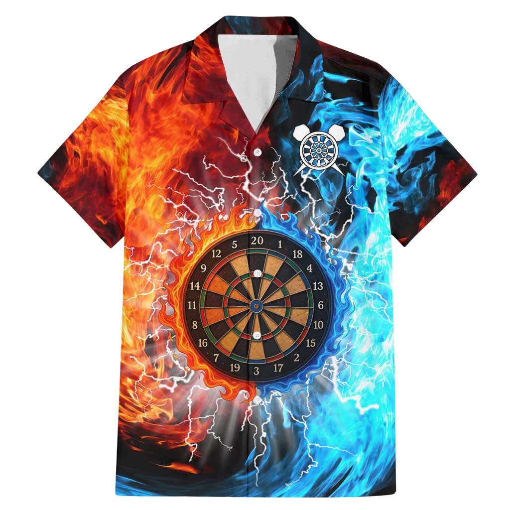 Custom Thunder Lightning Darts Family Matching Mermaid Dress and Hawaiian Shirt Dartboard Water Fire - Wonder Print Shop