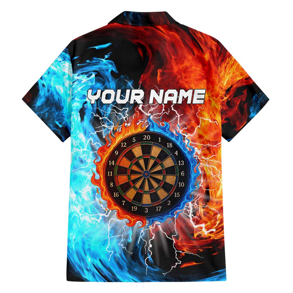 Custom Thunder Lightning Darts Family Matching Off Shoulder Maxi Dress and Hawaiian Shirt Dartboard Water Fire - Wonder Print Shop