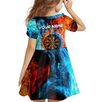 Custom Thunder Lightning Darts Family Matching Puletasi and Hawaiian Shirt Dartboard Water Fire - Wonder Print Shop