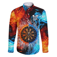 Custom Thunder Lightning Darts Family Matching Puletasi and Hawaiian Shirt Dartboard Water Fire - Wonder Print Shop