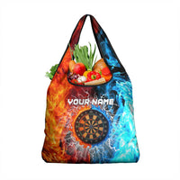 Custom Thunder Lightning Darts Grocery Bag Dartboard Water Fire - Wonder Print Shop