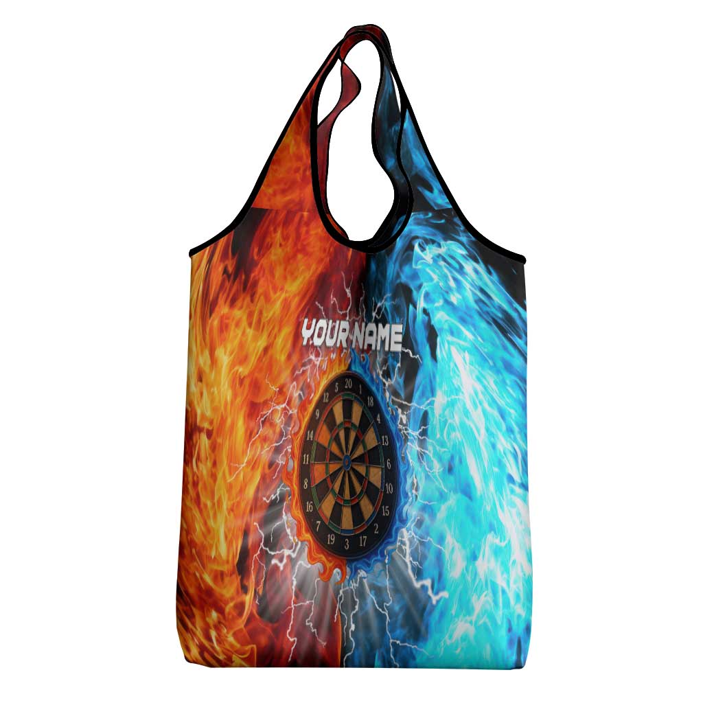 Custom Thunder Lightning Darts Grocery Bag Dartboard Water Fire - Wonder Print Shop