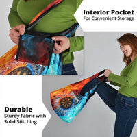 Custom Thunder Lightning Darts Grocery Bag Dartboard Water Fire - Wonder Print Shop