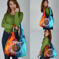 Custom Thunder Lightning Darts Grocery Bag Dartboard Water Fire - Wonder Print Shop