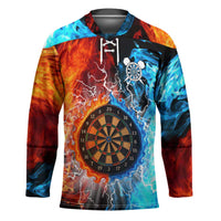 Custom Thunder Lightning Darts Hockey Jersey Dartboard Water Fire - Wonder Print Shop