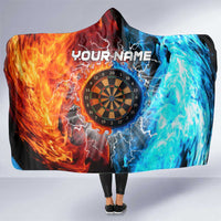 Custom Thunder Lightning Darts Hooded Blanket Dartboard Water Fire - Wonder Print Shop