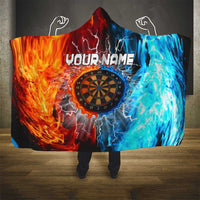 Custom Thunder Lightning Darts Hooded Blanket Dartboard Water Fire - Wonder Print Shop