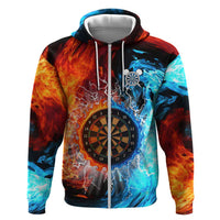 Custom Thunder Lightning Darts Hoodie Dartboard Water Fire - Wonder Print Shop