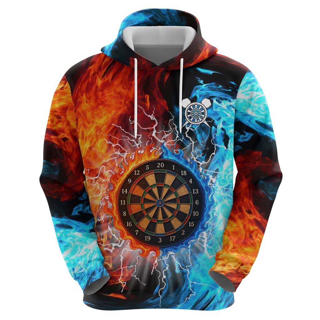 Custom Thunder Lightning Darts Hoodie Dartboard Water Fire - Wonder Print Shop