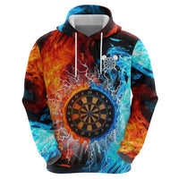 Custom Thunder Lightning Darts Hoodie Dartboard Water Fire - Wonder Print Shop