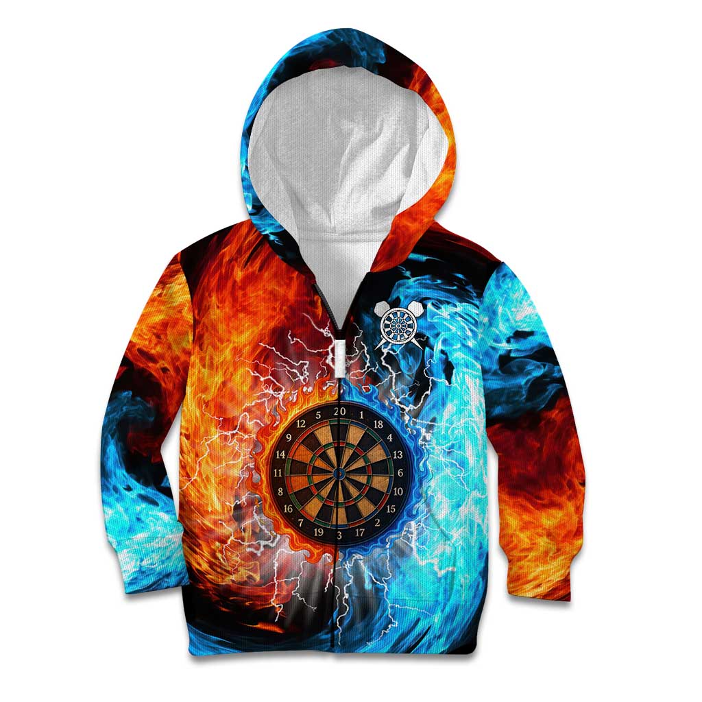 Custom Thunder Lightning Darts Kid Hoodie Dartboard Water Fire - Wonder Print Shop