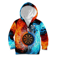 Custom Thunder Lightning Darts Kid Hoodie Dartboard Water Fire - Wonder Print Shop