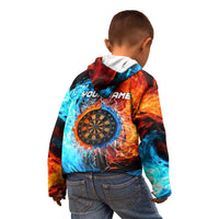 Custom Thunder Lightning Darts Kid Hoodie Dartboard Water Fire - Wonder Print Shop
