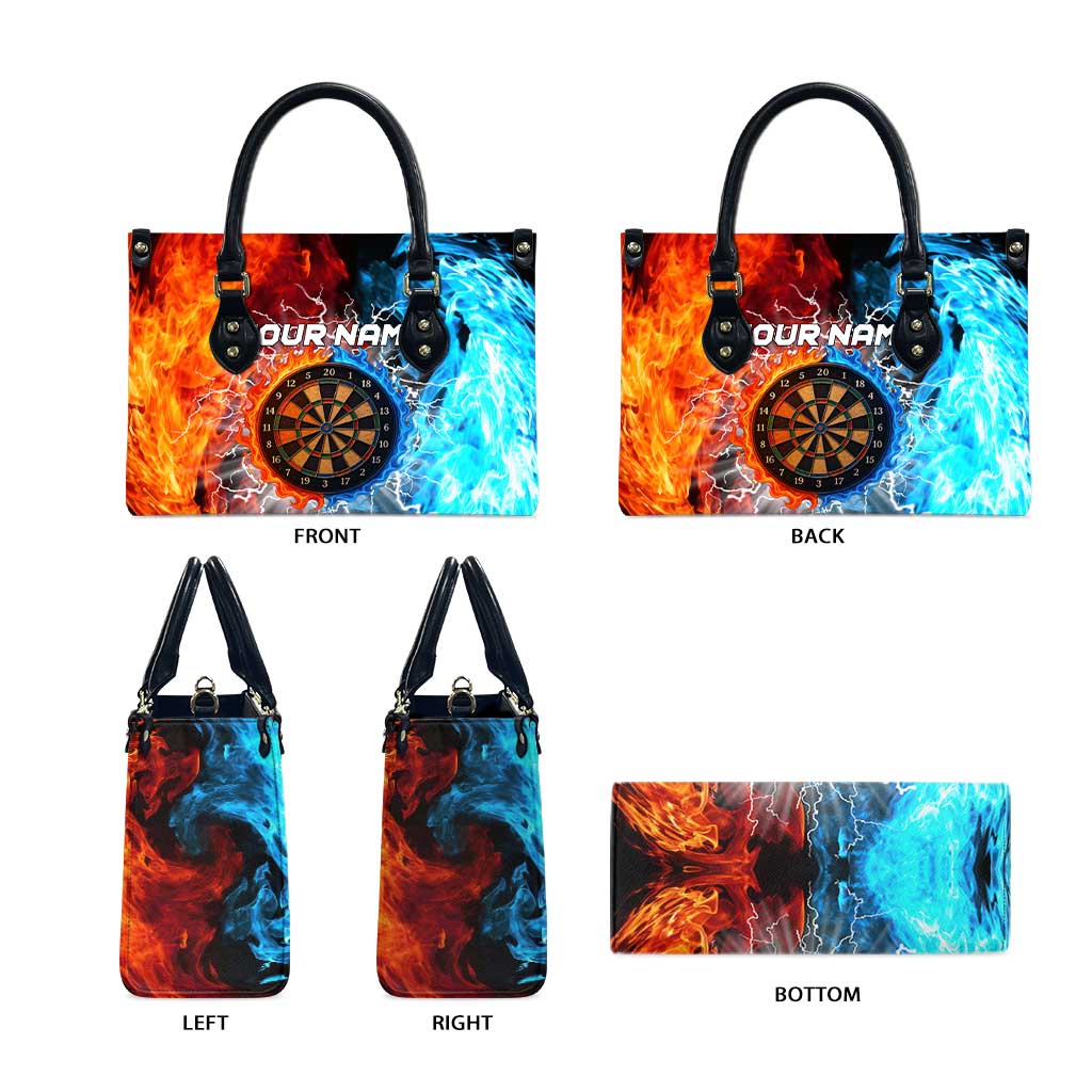 Custom Thunder Lightning Darts Leather Bag Dartboard Water Fire - Wonder Print Shop